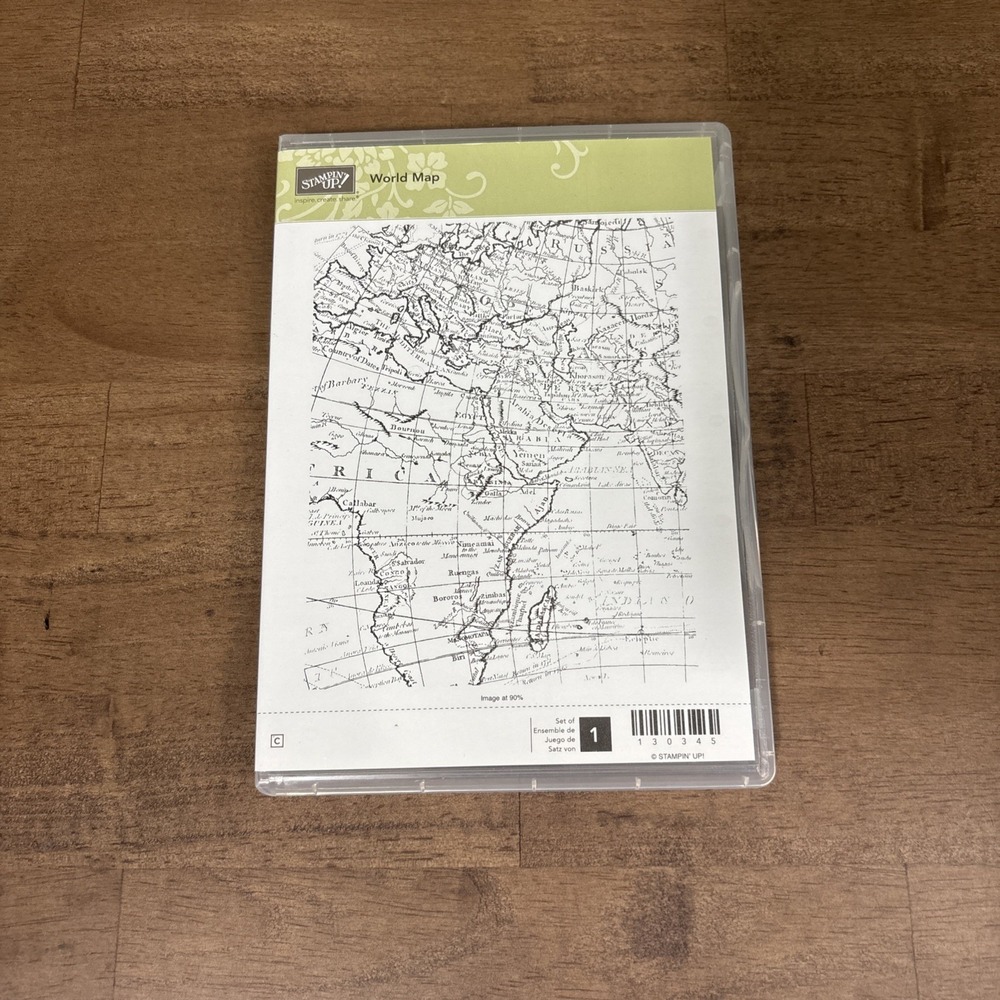 Stampin' Up! World Map Background Stamp Cling 130345 Travel